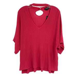 bebe Pink Knit Cutout Front Blouse | Size S